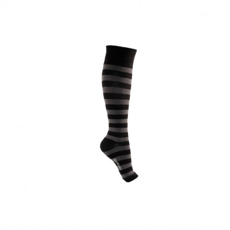 Chaussettes de contention coton pied ouvert à rayures