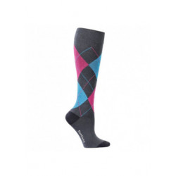 Chaussettes de contention coton - moitif Harlequin grands losanges