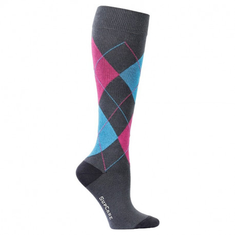 Chaussettes de contention coton - moitif Harlequin grands losanges