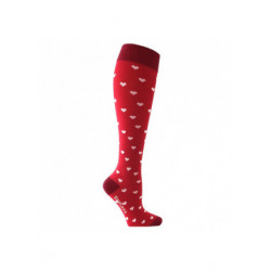 Chaussettes de contention coton noire avec motif coeurs