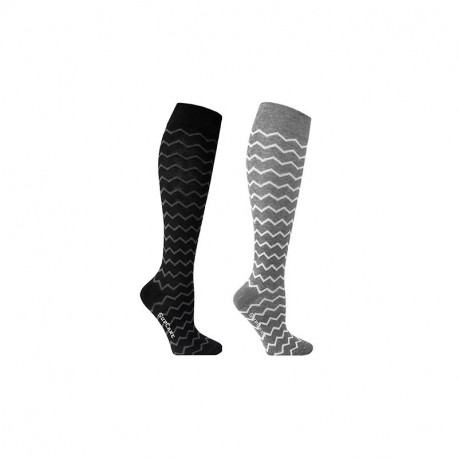 Chaussettes de contention coton motif zig zag