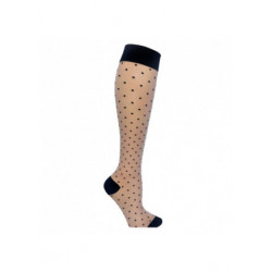 Chaussettes de contention nylon - fantaisie petits pois