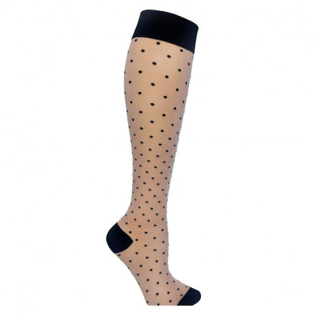 Chaussettes de contention nylon - fantaisie petits pois